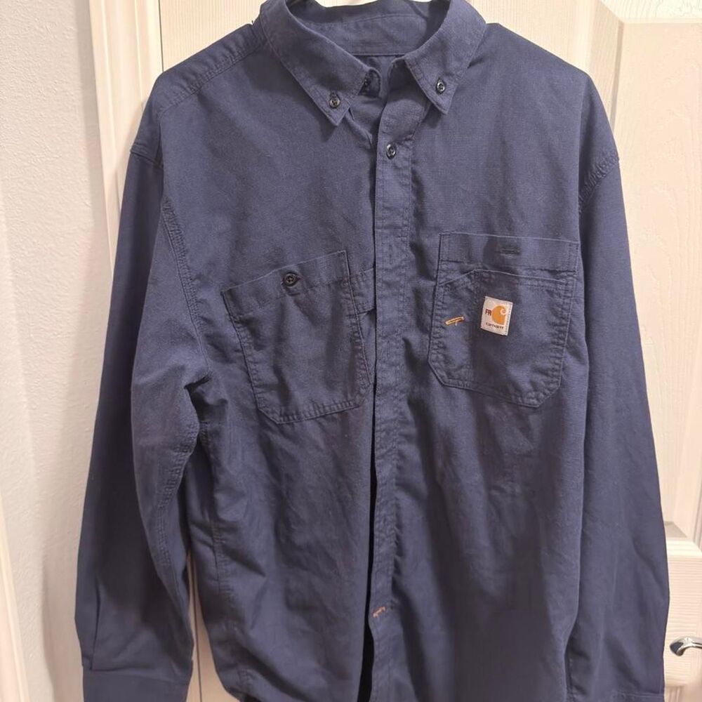 (2021) Carhartt Force FR Flame Resistant Shirt - Navy - L